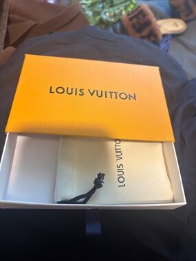 Louis Vuitton Orange Box with Beige Drawstring Pouch